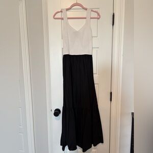 DKNY black and white maxi dress